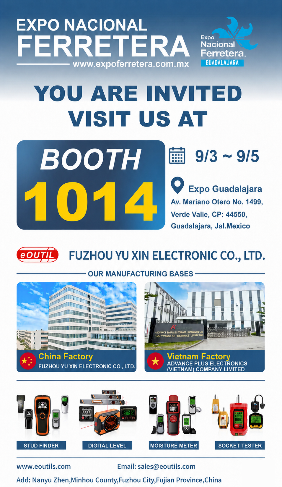 Meet eOUTIL at Expo Nacional Ferretera Guadalajara — Booth 1014